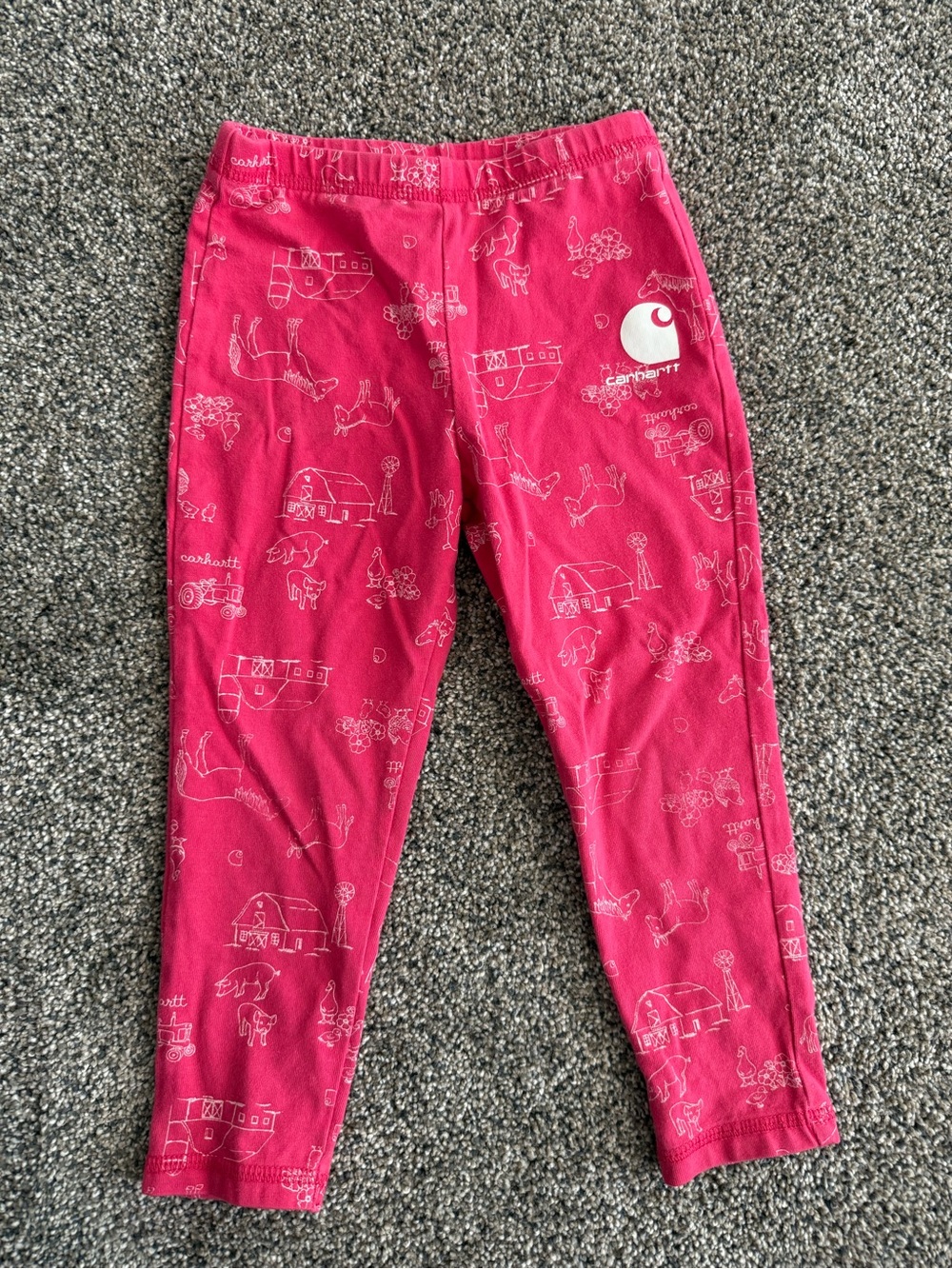 Carhartt Girls' Pink Graphic Cotton Pajama Leggings Toddler 3T